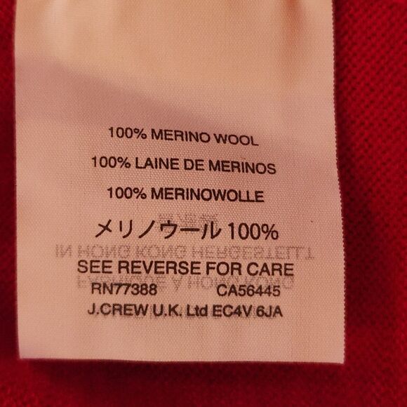 J. Crew NWOT Red 100% Merino Wool Zebra Novelty Print Cardigan Sweater Size S - Picture 11 of 11